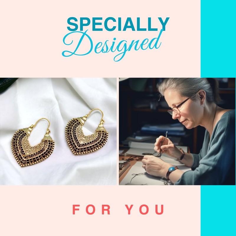 BESHEEK Latch Antique Golden Chandelier Earrings Gala Wedding Style Filigree