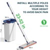 Large Mop and Bucket System with Wringer Set, Hands-Free Flat