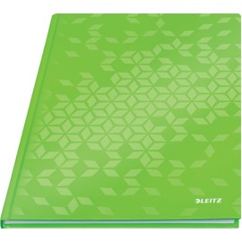 Leitz WOW Notebook A4 Squared Hardback 160 Pages 80 Sheets FSC Certified Paper (80 g/m²) High-Quality Laminated Cover Thread Binding for Office, School or as a Diary, Green, 46261054