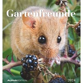 Gartenfreunde 2024 Postcard Calendar 16 x 17 cm Animals for Standing or Hanging Monthly Calendar Gadget Souvenir Alpha Edition