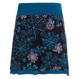 Vishes Short women's skirt with mandalas, handmade from 100% cotton, skirt with pockets, ideal for warm and cold months, sustainable alternative clothing, black, 38