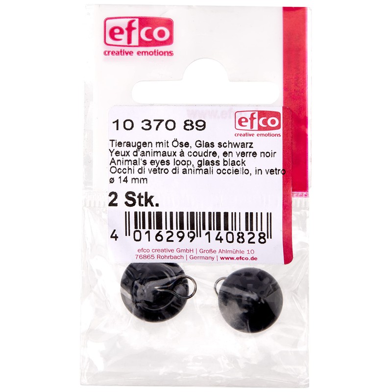EFCO1037089 Tieraugen schwarz ›14 mm, 14 mm, 2-Stücke