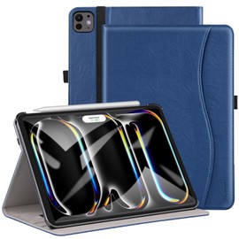 ZtotopCases for New 𝐢𝐏𝐚𝐝 𝐏𝐫𝐨 𝟏𝟑 Inch Case 2024(M4),7th Generation, Premium PU Leather Folio Cover,Supports Pencil Pro,Pencil(USB-C) and Touch ID, Auto Wake/Sleep for 12.9 in 6/5/4/3 Gen,Blue