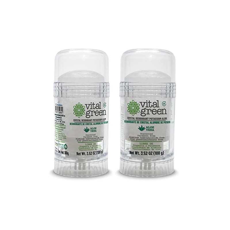 Desodorante Piedra Natural Aloe Vera 100g Sin Color 2 u/pqt
