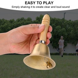 Bass Handbell Call Bell with Wooden Handle for Evening School