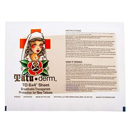 Tatu-Derm Sheet - 6" x 4" - Tattoo Aftercare Advanced Skin Healing (1 Sheet)