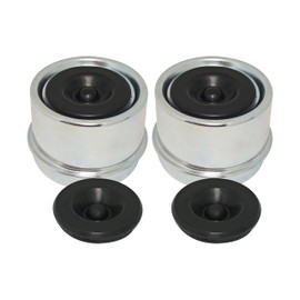 YEUNAS 1.98" Trailer Axle Dust Cap Cup Kit Set with Extra 2 Rubber Plugs for 2000 to 3500 Pound Axles Dexter, Trailer Hub Grease Cap Axle Hub Bearing Dust Cap