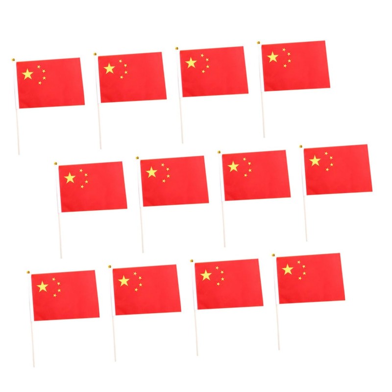 SUPVOX 2sets Handheld Mini China Flag Decorative National Flag for