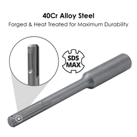 TOPWAY SDS Max Ground Rod Driver 250 x Ø19mm, 18mm Shank Diameter, for 3/4 Inch Ground Rods, Work with SDS Max Rotary Hammers and Hammer Drills