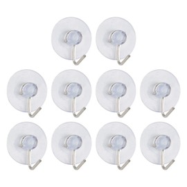 uxcell 10pcs Suction Cup Hooks 1 Inch Diameter Wall Hooks Hangers Removable Kitchen Bathroom Wall Vacuum Holder for Smooth Tile Glass