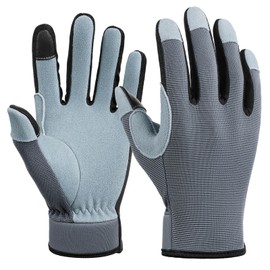 OZERO Deerskin Women Garden Gloves: Touch Screen Compatible | Breathable Elastic Fabric | Ideal for Gardening, Yard Work, Daily Tasks (Gray/Small)