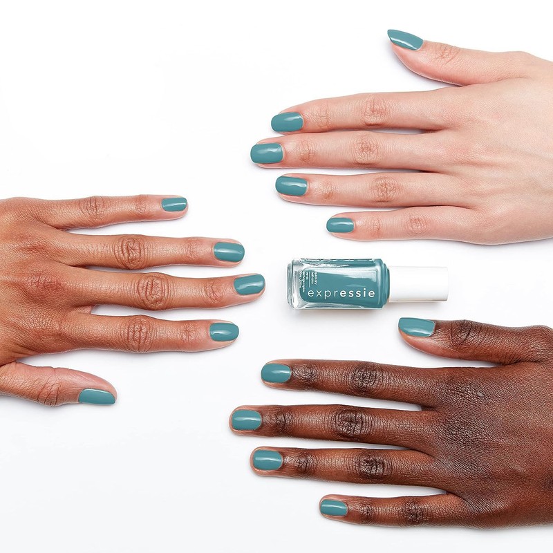 essie Expressie Nail Polish, Quick-Dry Midtone Teal Nail Polish, Vegan,
