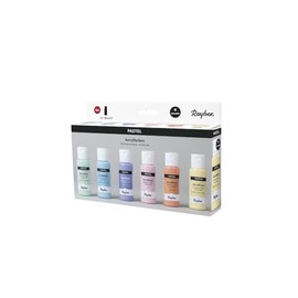 Rayher Set colori acrilici pastello, 6 colori à 60ml, 35061000