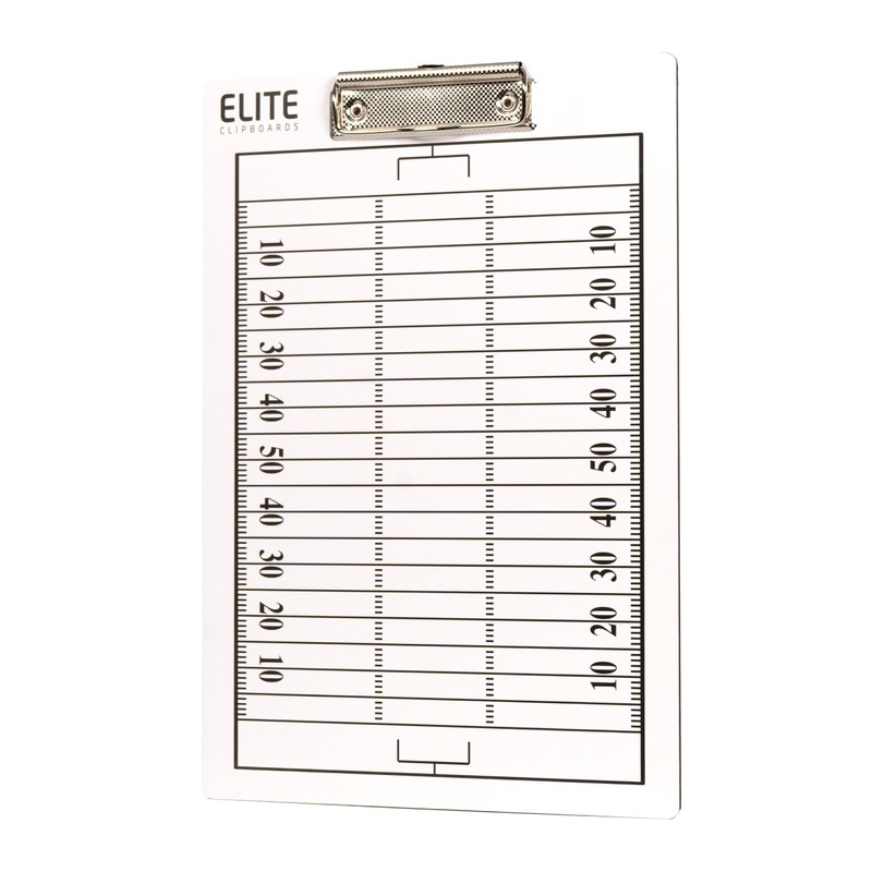 Elite Clipboards Football White Dry Erase Coaches Clipboard | Double-Side
