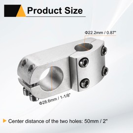 sourcing map 22.2mm Bike Stem 50mm Aluminum Alloy Bicycle Handlebar Stem with Hex Wrench for Mountain Road Bike BMX MTB Cycling, Silver