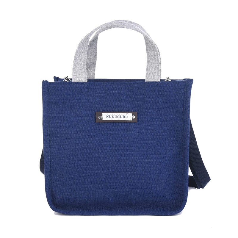 KUSUGURU Tote Bag, 2-Way Shoulder Bag, navy