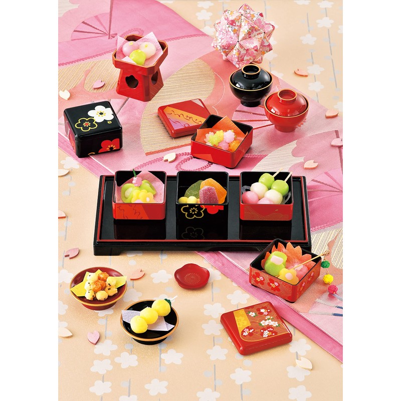 Tatsumiya 57018 Hospitality Mini Bowl with Delicacies, Black, Size: Approx.