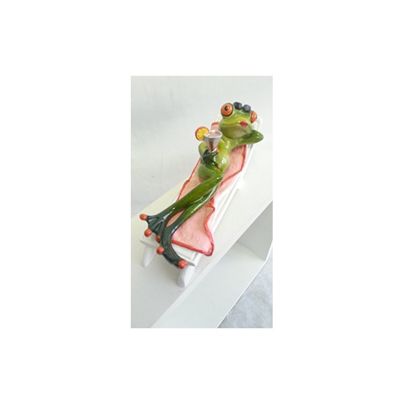 Frog Leisure from artificial stone, ca. 19 x 7 cm