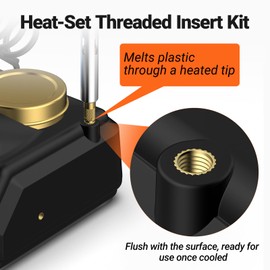 Preciva Threaded Inserts Soldering Tips Set, 6-Piece Soldering Tips for Thread Insert + 130-Piece Thread Inserts M2/M3/M4/M5/M6/M8