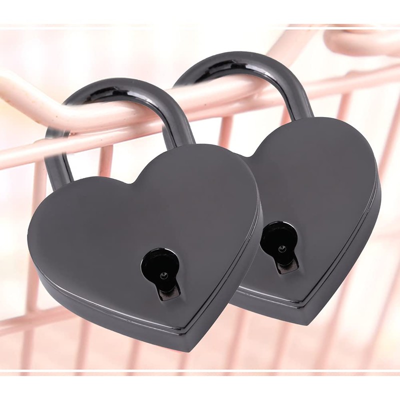Mini Padlocks with Keys, 39 x 30 mm Small Heart