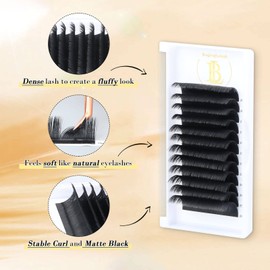 Binglingfunlash Eyelash Extensions Easy Fan Volume Lash Extensions Thickness 0.07mm DD Curl Lash Extensions 9mm Self Blooming Eyelash Extension Supplies