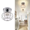 FRIXCHUR Small Chandelier Semi Flush Mount Ceiling Light Fixture Chrome