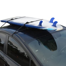 Universal SUP Surf Rack for Cars | Paddle Board Soft Rack for Surf Kayak and Paddleboards with Scratch Resistant Buckles (19")