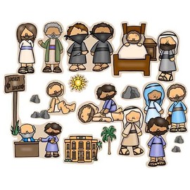 Story Time Felts Good Samaritan Bible Felt Board Figures New Testament Flannel (Figures & Background)