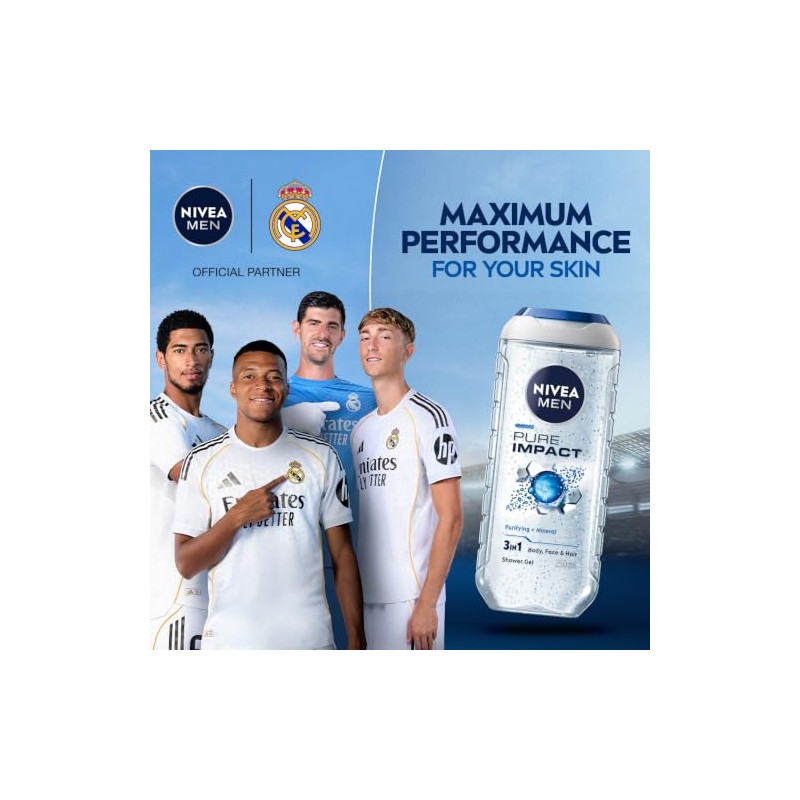 Nivea Pure Impact Shower Gel for Men, 250ml