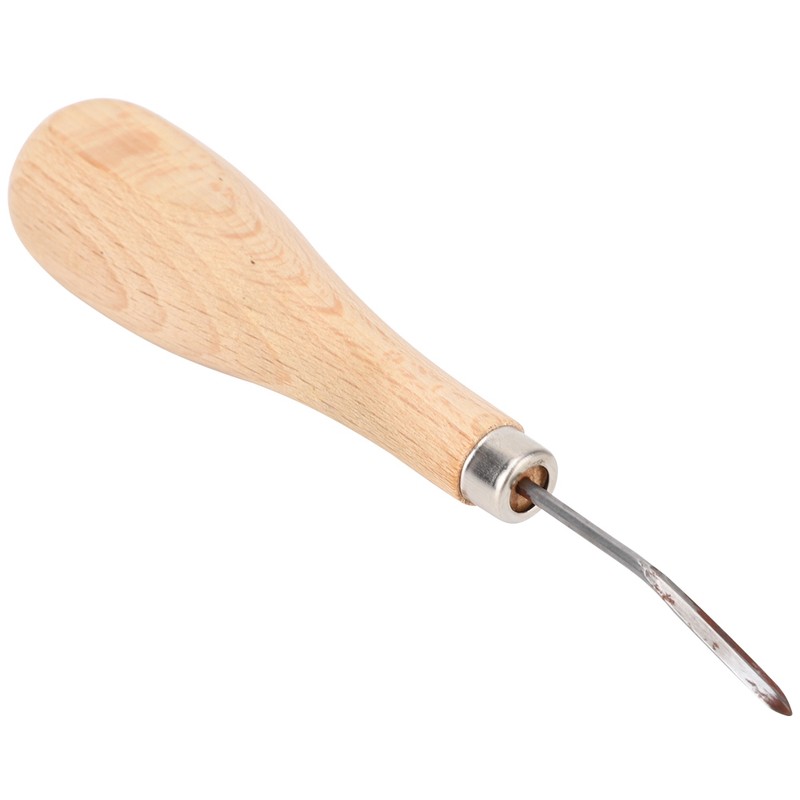 Rhombus Awl Steel Cone Punching Leather Tool Beech Handle Diamond