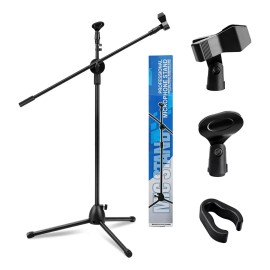 MARZSEFLO Pedestal Para Microfono Base Doble Boom Atril Profesional