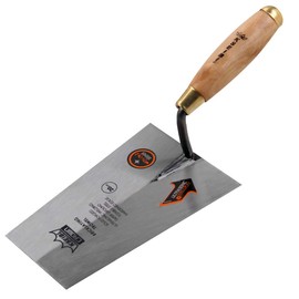 KSEIBI 281380 Narrow Bucket Brick Trowel Wooden Handle Square Tip Bricklaying Trowel (8Inch-200mm)