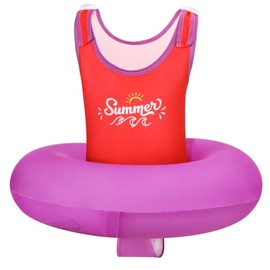 HeySplash Toddler Swim Vest for Age 3-6, Swim Trainer Vests with Adjustable Strap fit for Boys Girls 30-60lbs, Children Swimsuit, Floating Tubes Swim Jackets, Beginner Learn to Swim, Purple + Red