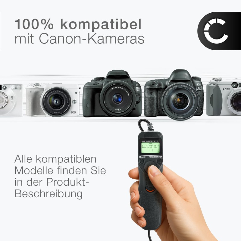 subtel Remote Shutter Release Compatible with Canon EOS 1300D, 1100D,