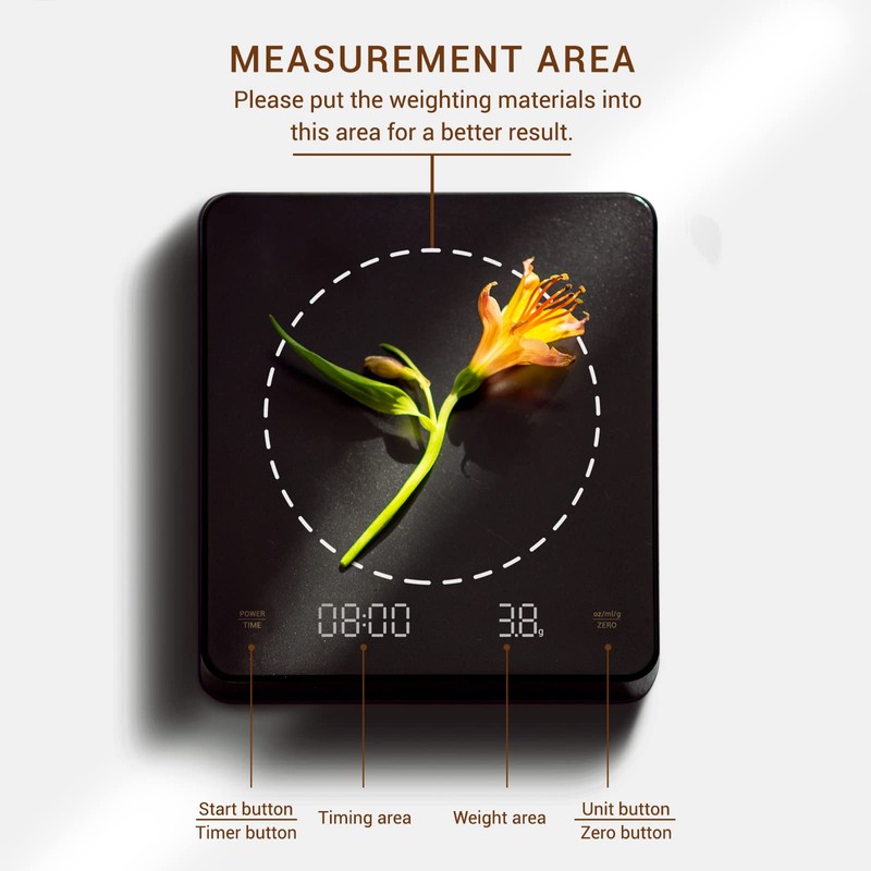 EMPO Digital Coffee Scales with Timer - Espresso Brew Drip