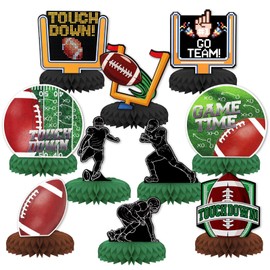 Football Theme Party Decorations,10 PCS KSKSPE Football Centerpieces for Tables Honeycomb Centerpieces 3D Football Theme Party Decor Supplies Boys Girls