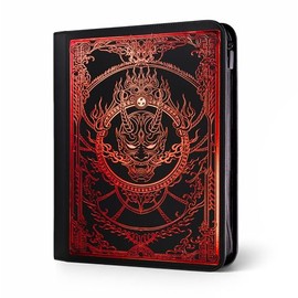 SleeveChief Blood Oni Top Loader Binder | Special Design Toploader Binder for 252 Cards, 9 Pocket Side Loading Binder for Top Loader Cards with Zipper | Water Resistant PU Leather Trading Card Binder