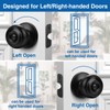 Sopoby Privacy Door Knob, 5 Pack Matte Black Round Keyless