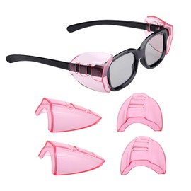 SHTCUS 2 Pairs Glasses Side Shields,Slip on Side Shields, Fits Small to Medium Eyeglasses Pink