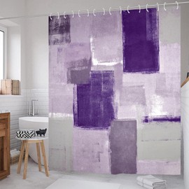 ZCHOMI Purple and Grey Shower Curtain Purple Ombre Modern Abstract Art Painting Shower Curtains for Bathroom Waterproof Polyester Fabric Bathroom Curtain 72 x 72 Inch with 12 Plastic Hooks