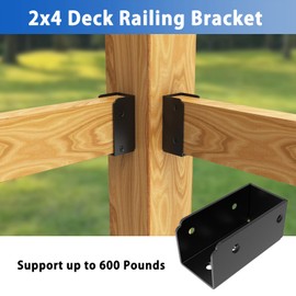 ForoGore 4 Pcs 2”x 4” Stainless Steel Deck Railing Brackets Connectors 2x4 Brackets 2x4 Fence Bracket for Stair Fence Railings Decking Wood Post