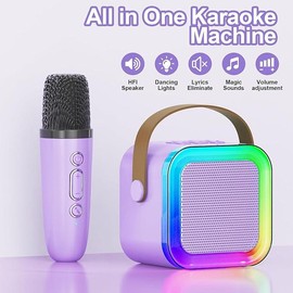 Sound System With 2 Wireless Microphones, Portable Karaoke Machine, Family Gathering, Outdoor Dinner Must, Party Karaoke Game Machine, Children And Adults Game Machine, Family Toys, Singing Learning Machine - Color: Karaoke Machine(Pink)