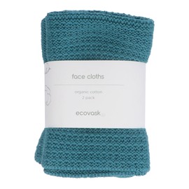 Ecovask Face Cloth 2pk Organic Cotton, Mandarin