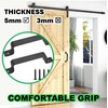 QUALIALL Premium Barn Door Handles Black,7.4 inch,2 Packs,Heavy Duty Rustic