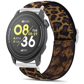 Blueshaweu Compatible for COROS PACE smartwatch 20mm, 22mm Stretch Elastics Nylon Adjustable Replacement Strap Accessories for Men & Women (20mm size band, Leopard)