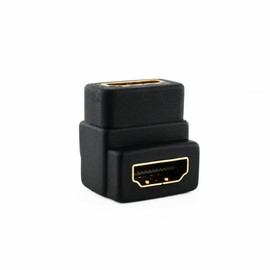 Cablesson Right-Angle 90 Degree HDMI Coupler (Joiner) Adapter - Female to Female Connectors, Digital Video/Audio (Gold Plated, v1.3, 1.4 & 2.0, 1080p) LCD, LED, 3D, High Speed Converter - Black
