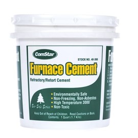 ComStar Furnace Cement, Ready-to-Use Refractory & Retort Cement, High Temperature Cement, Fireproof, Acid-Proof, Gas-Tight, Smokeless, Bonds to Stone, Metal, Brick, Ceramic, 1 Quart (40-360)