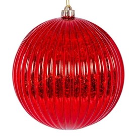 Vickerman 695999-6" Red Mercury Lined Ball Christmas Tree Ornament (4 pack) (N162403)