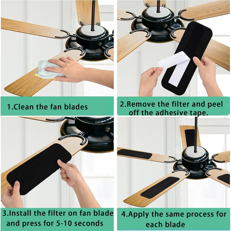 inYYTer 20 Pack Ceiling Fan Filters for Blades, Strong Activated