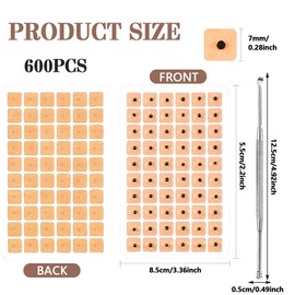 JUGUTA 600 Stk Ohrmassage Aufkleber, Ohrsamen Akupunktur, Akupunktur-Ohrsamen, Einweg-Ohrsamen, Akupressurstift, Ohr Samen Akupunktur, Akupunkturnadeln Ohrsamen, Ohrsamen Pflaster Einweg